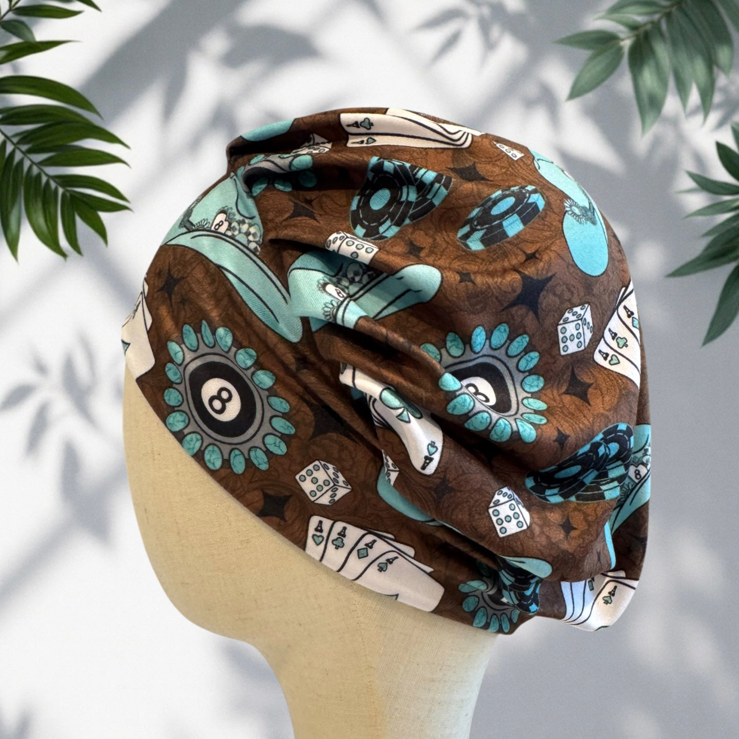 Poker Cowgirl Bouffant Scrub Cap