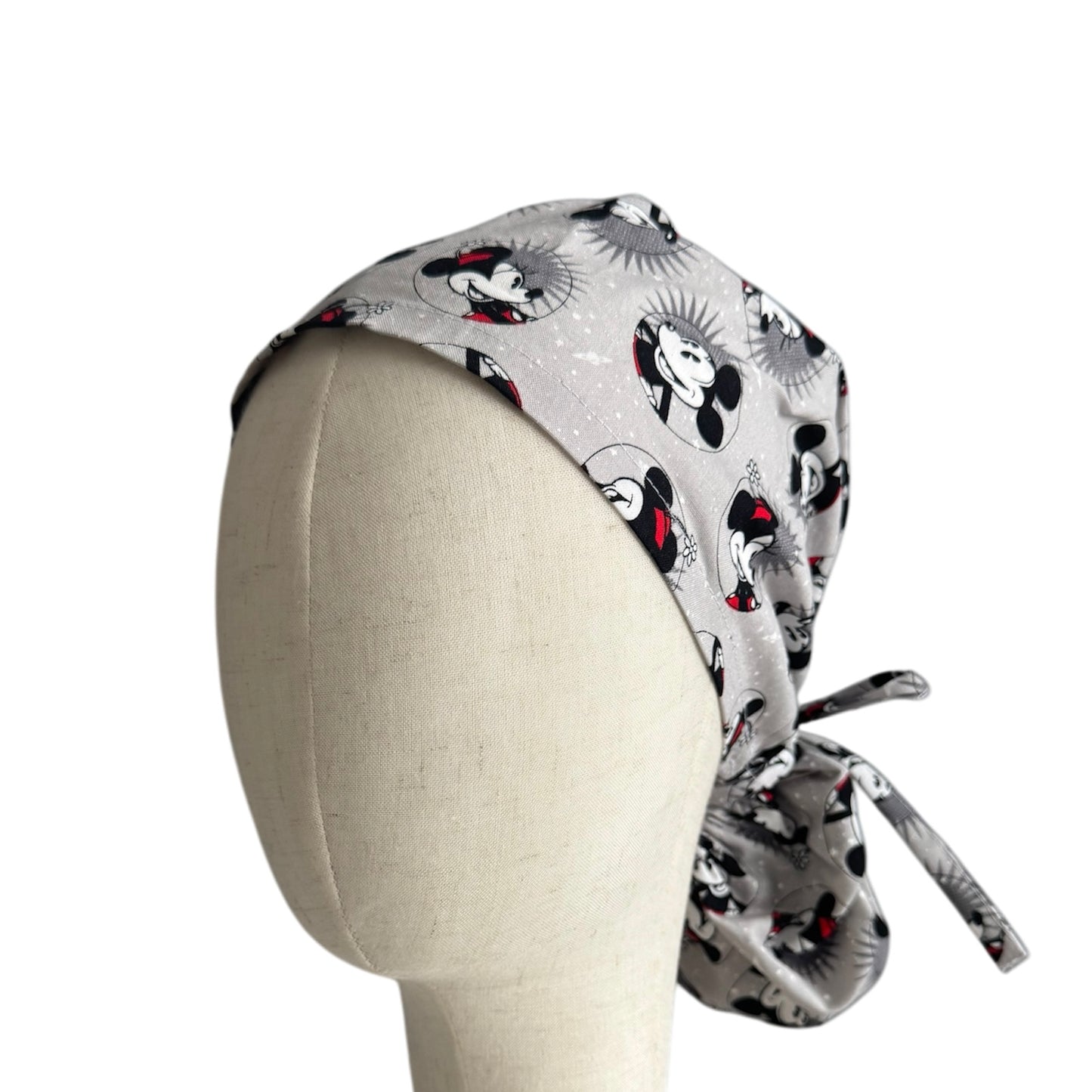 Gray Mickey Disney Ponytail Scrub Cap