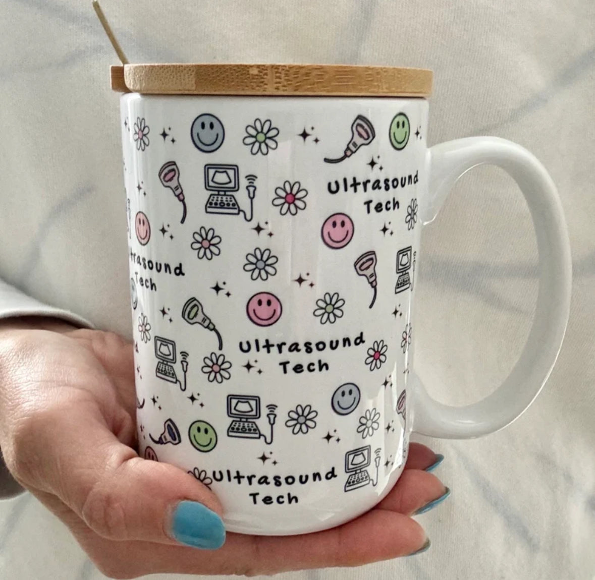 Ultrasound Tech Mug Smiley Faces