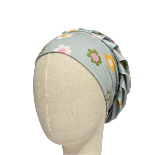 Pale Sage Floral Scrub Cap