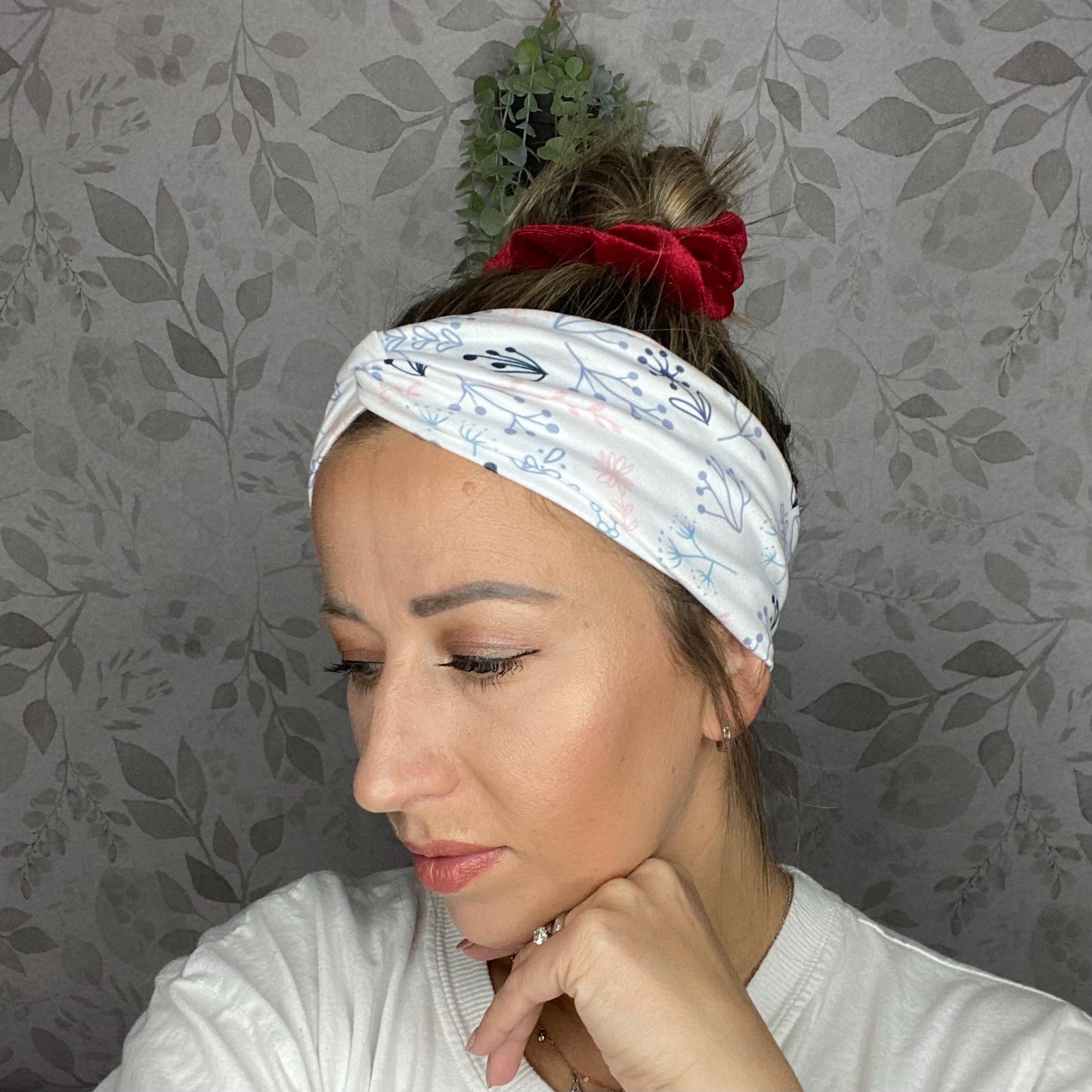 Blue Daisy Twist Headband, Stretchy Soft Headband