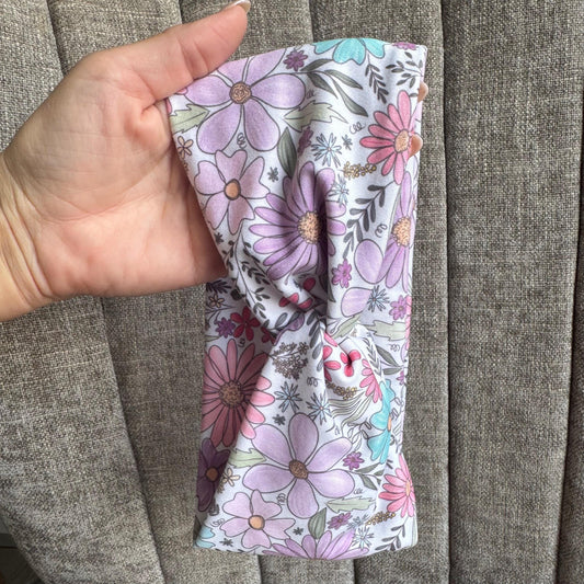 Floral Twist Headband, Stretchy Soft Headband
