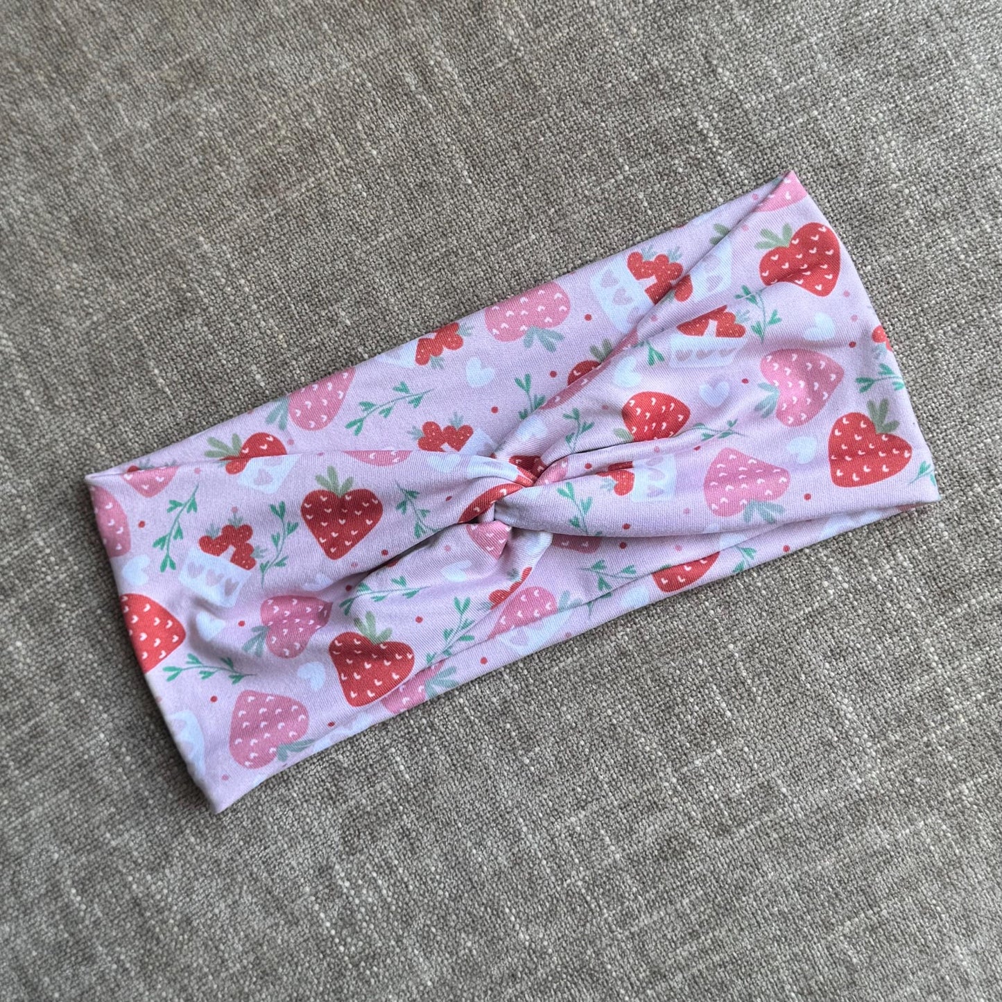 Strawberry Twist Headband, Stretchy Soft Headband