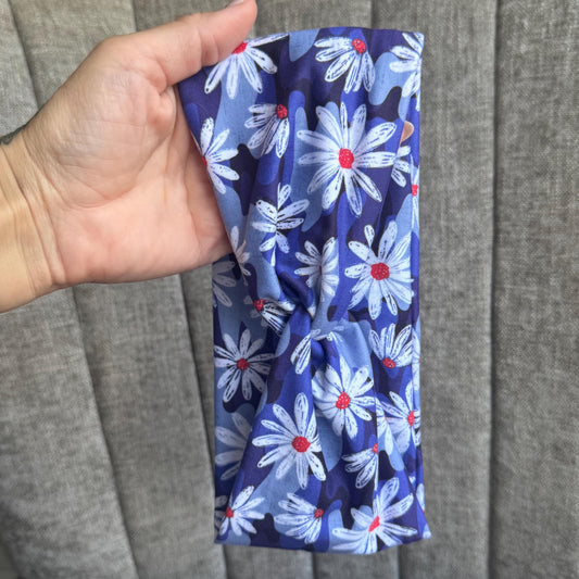 Floral 4th of July Twist Headband, Stretchy Soft Headband