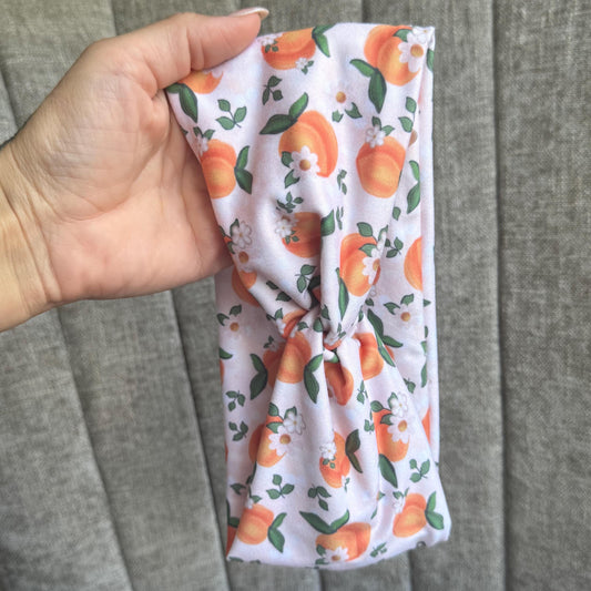 Peach Twist Headband, Stretchy Soft Headband