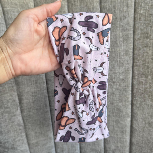 Boho Wastern Twist Headband, Stretchy Soft Headband