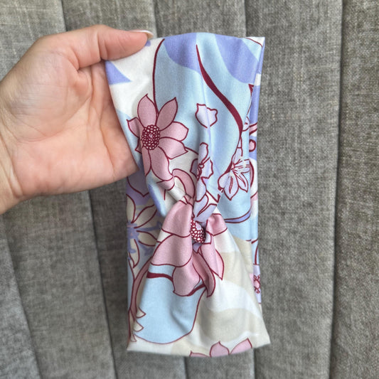 Floral Twist Headband, Stretchy Soft Headband