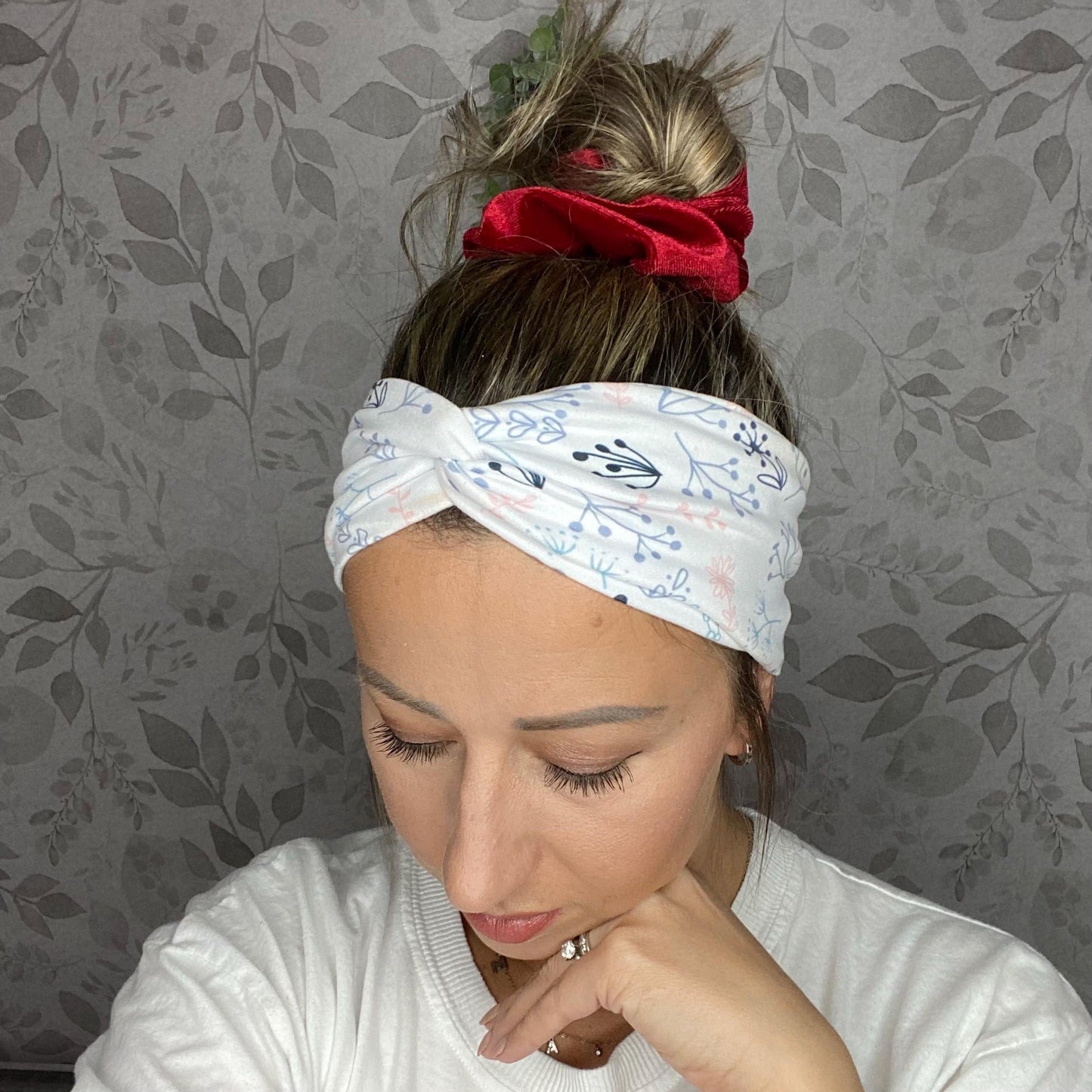 Floral 4th of July Twist Headband, Stretchy Soft Headband
