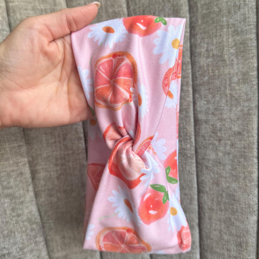 Floral Fruits Twist Headband, Stretchy Soft Headband