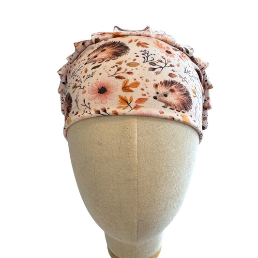 Hedgehog Bouffant Scrub Cap, Headband Style OR Cap