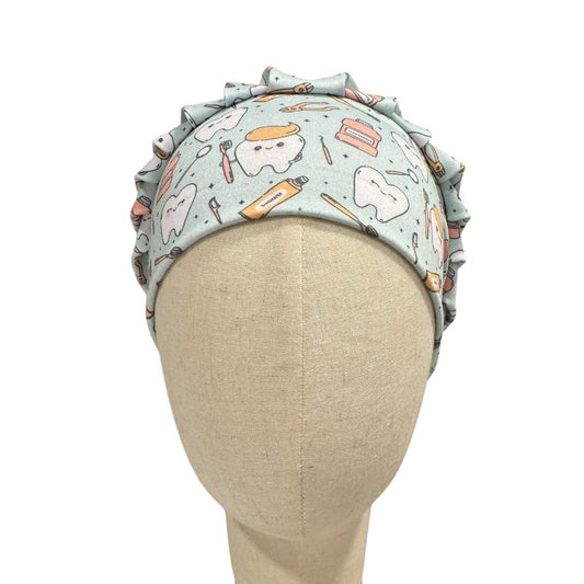 Dental Sage Bouffant Scrub Cap | Tooth Dentist Surgical Cap | Dental Hygienist Scrub Hat