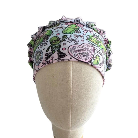 Pickle Love Bouffant Scrub Cap, Pickle Lover Surgical Hat, OR Hat