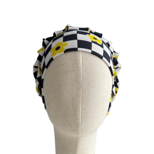 Floral Checkered Scrub Cap