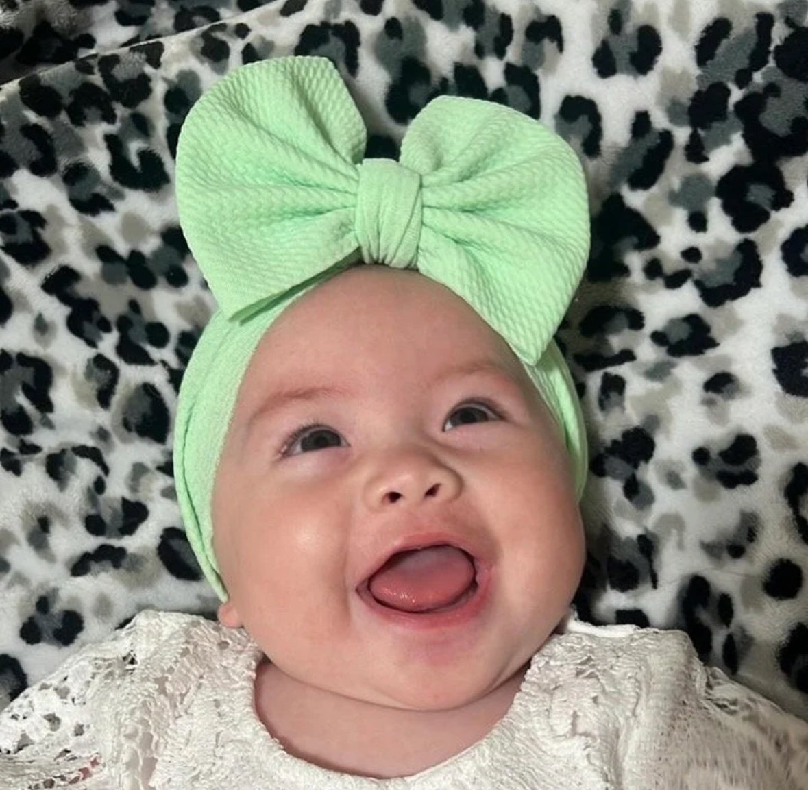 NEWBORN - 6 MONTHS / 14" Long Big Bow Baby Headband