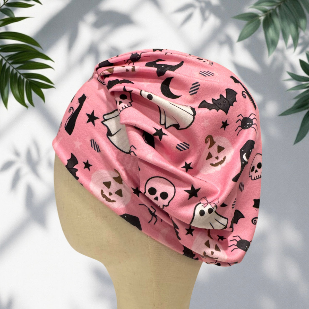 Pink Halloween Bouffant Scrub Cap