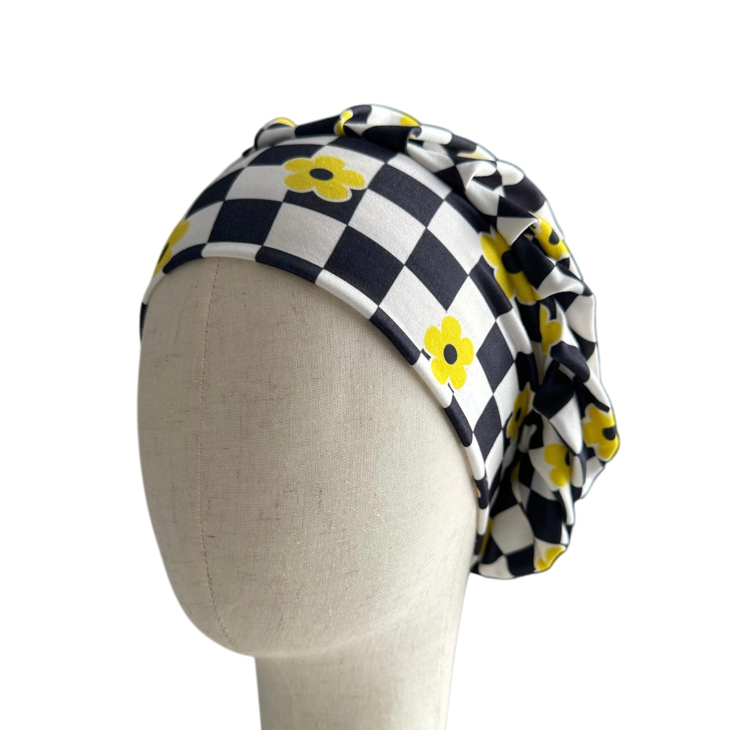 Floral Checkered Scrub Cap