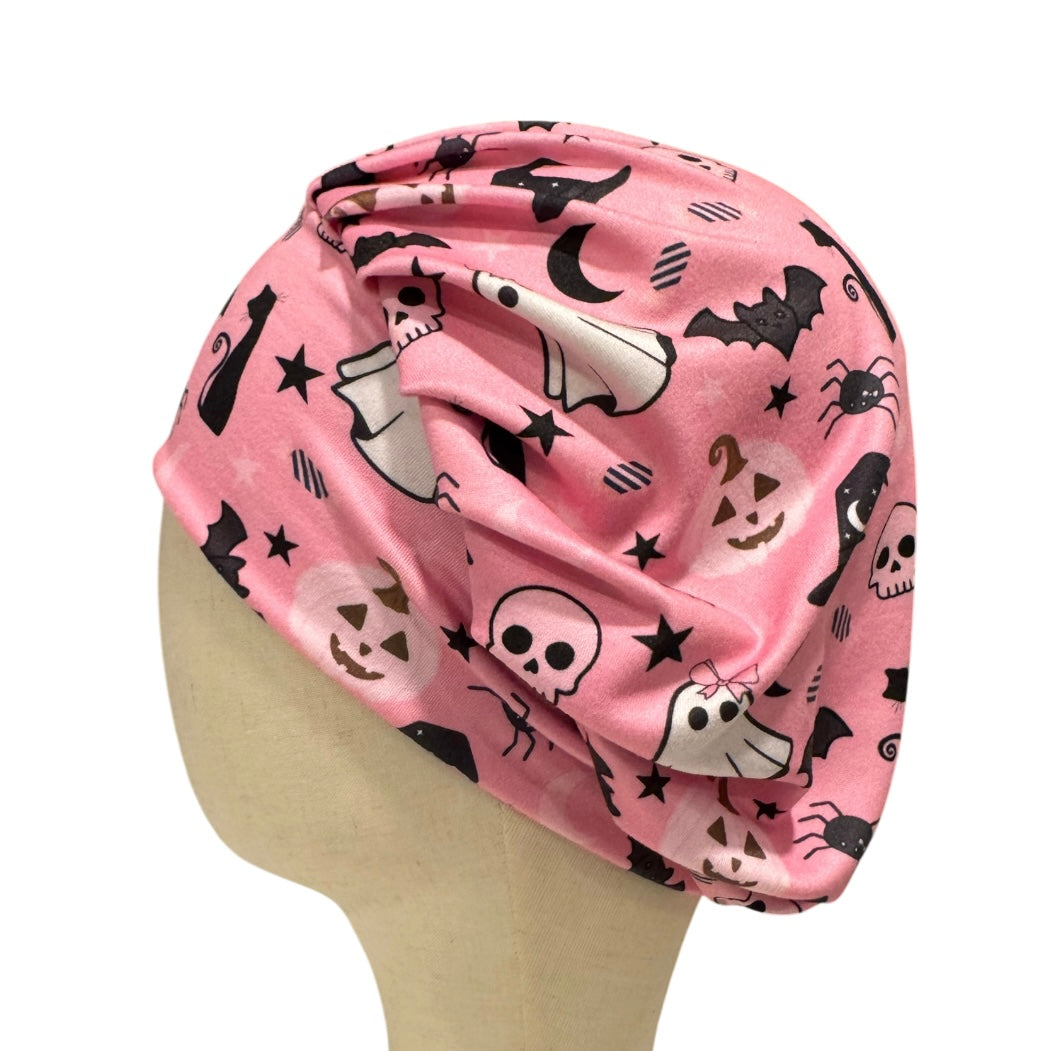 Pink Halloween Bouffant Scrub Cap