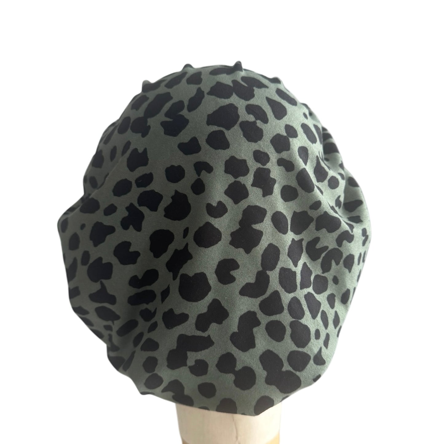 Dark Sage Cheetah Scrub Cap