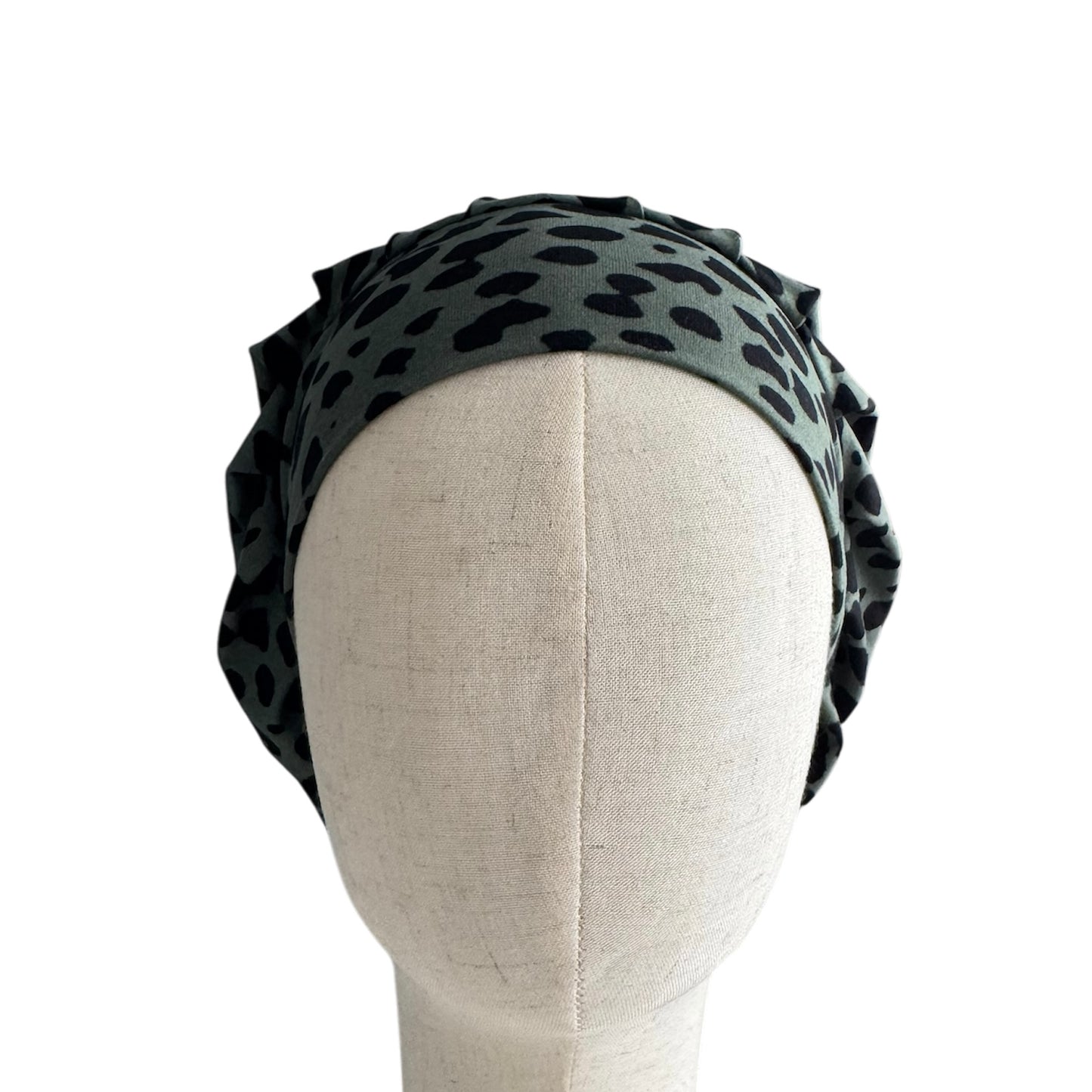 Dark Sage Cheetah Scrub Cap