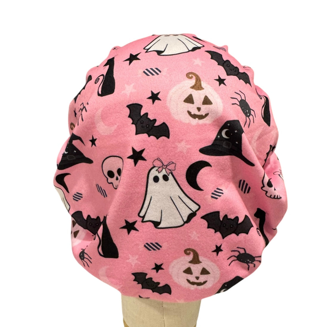 Pink Halloween Bouffant Scrub Cap