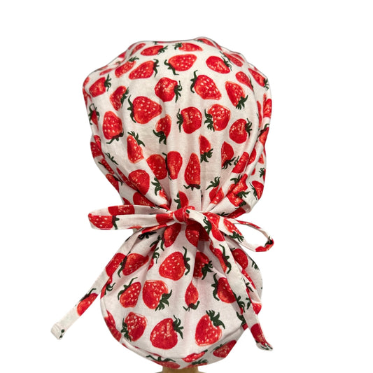 Strawberry Ponytail Scrub Cap