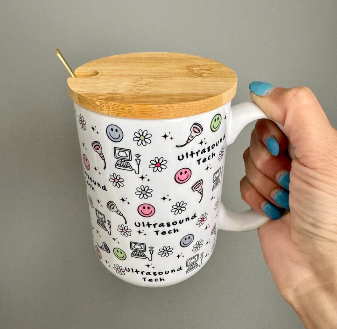 Ultrasound Tech Mug Smiley Faces