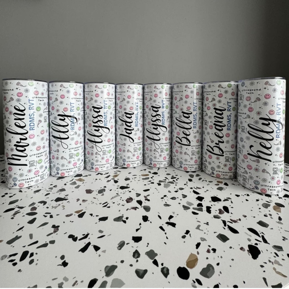 Ultrasound Tech/Sonographer Tumbler Smiley Faces