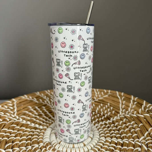 Ultrasound Tech/Sonographer Tumbler Smiley Faces