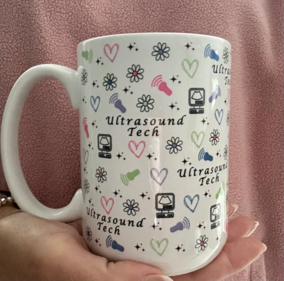 Ultrasound Tech Mug Hearts