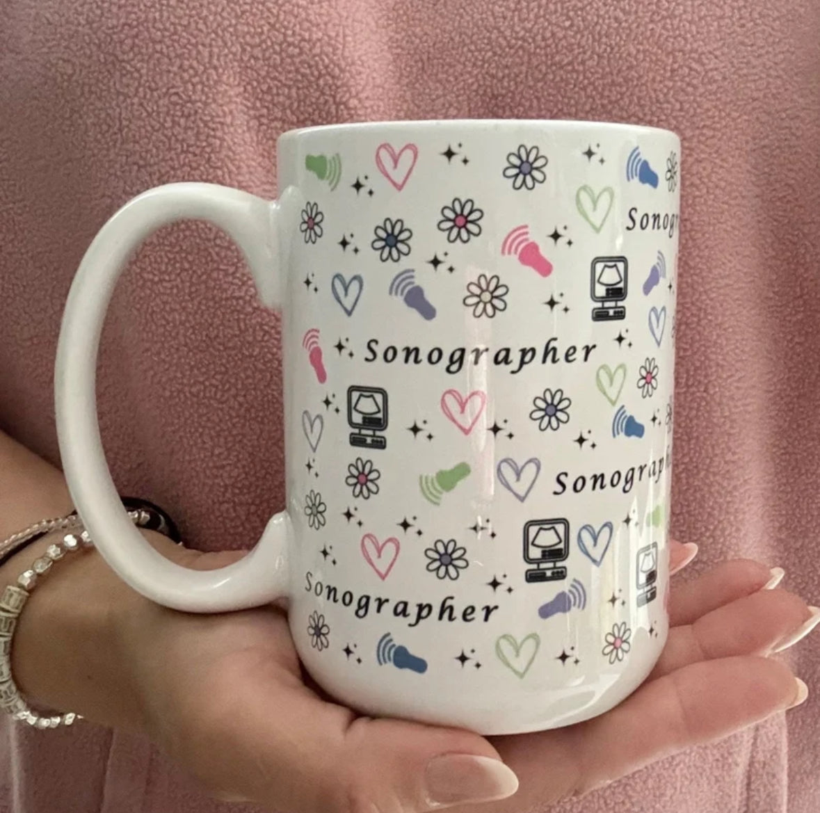 Sonographer Mug Hearts