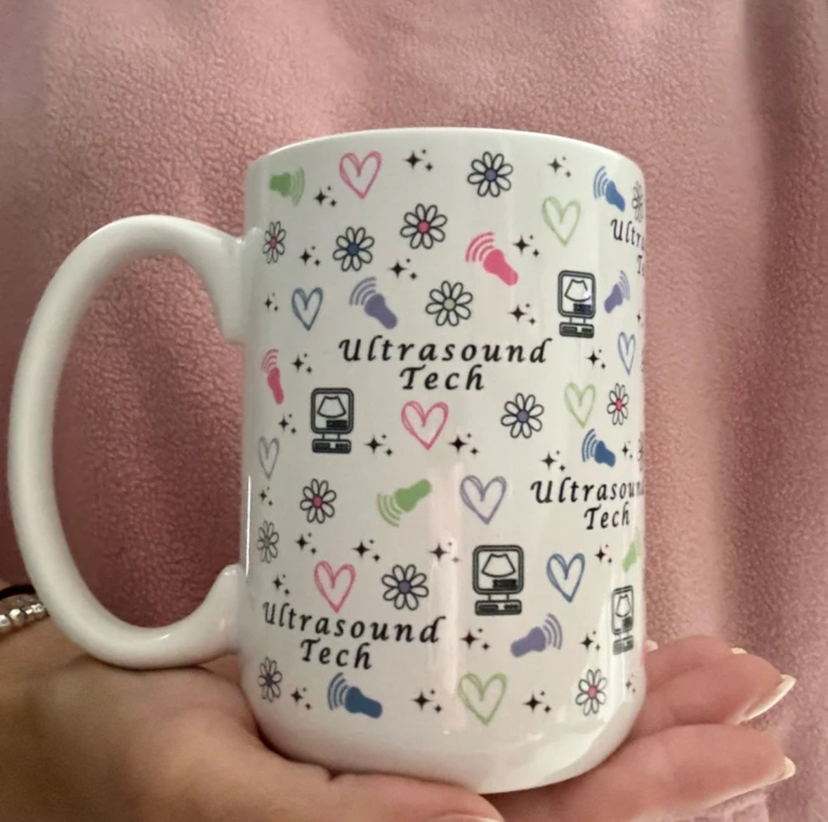 Ultrasound Tech Mug Hearts