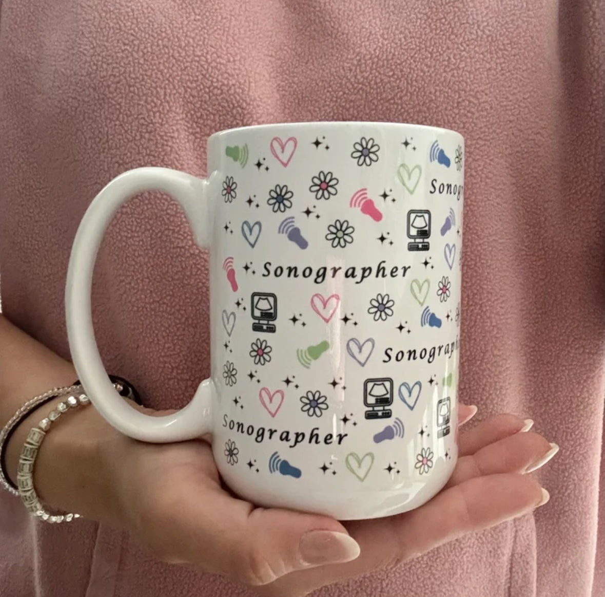 Sonographer Mug Hearts