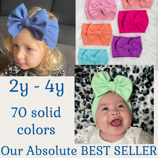 2 YEARS - 4 YEARS / 18" Long  Big Bow Baby Headband