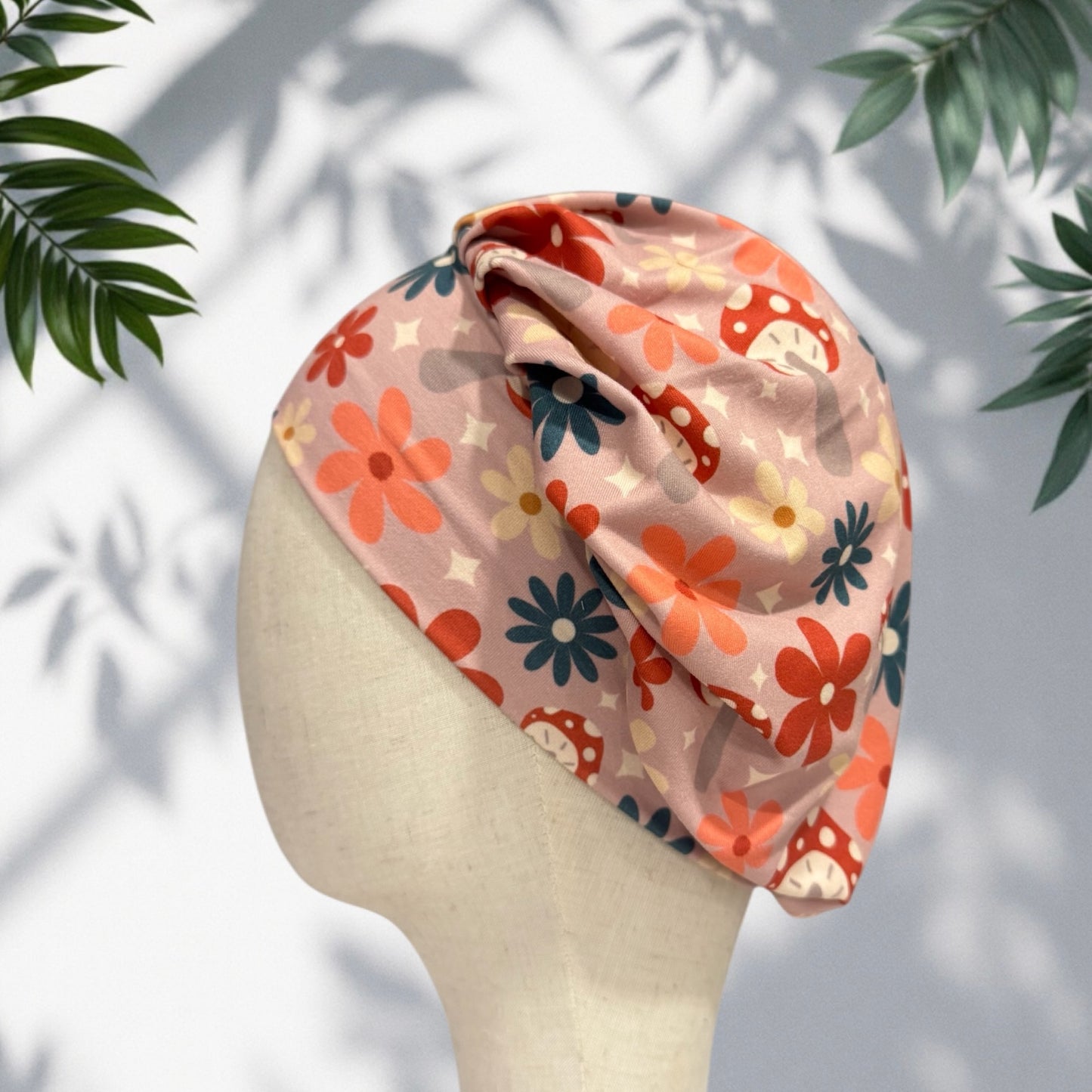Floral Mushroom Scrub Cap