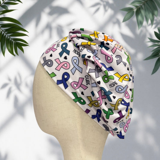 Ribbon Cancer Awareness Scrub Cap