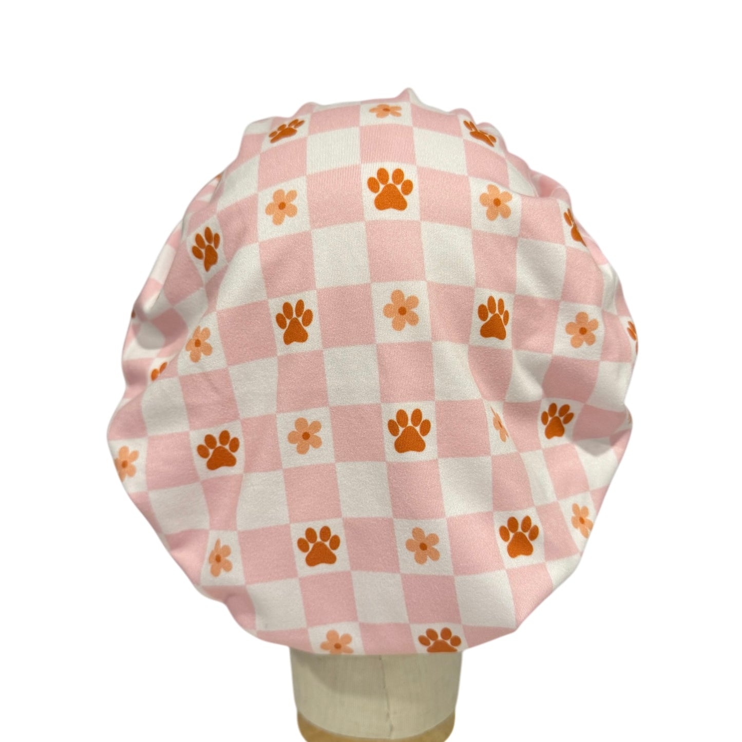 Checkered Paws Scrub Cap