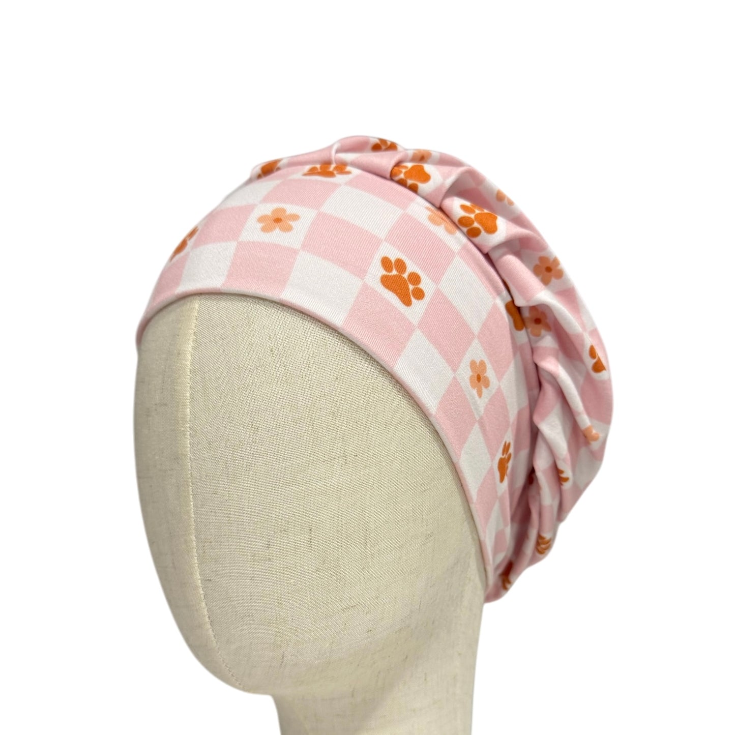 Checkered Paws Scrub Cap