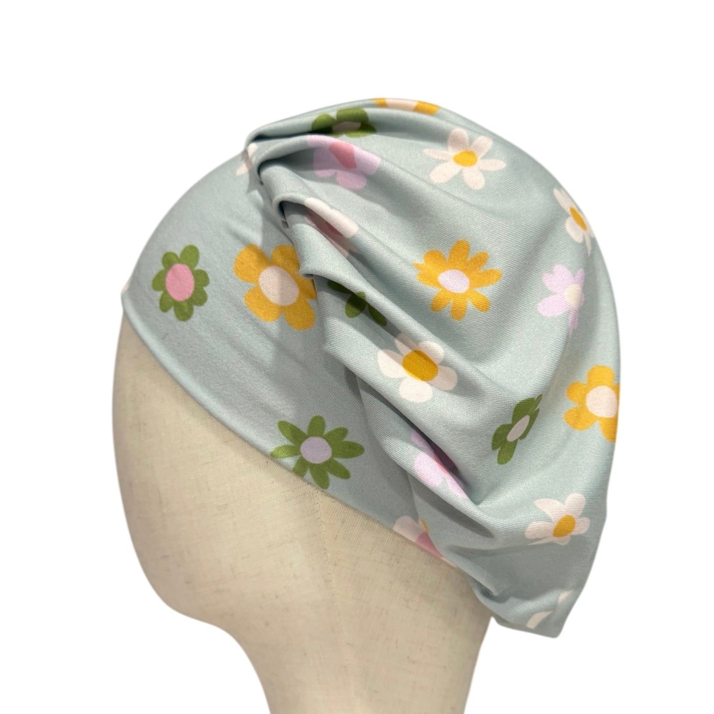 Pale Sage Floral Scrub Cap