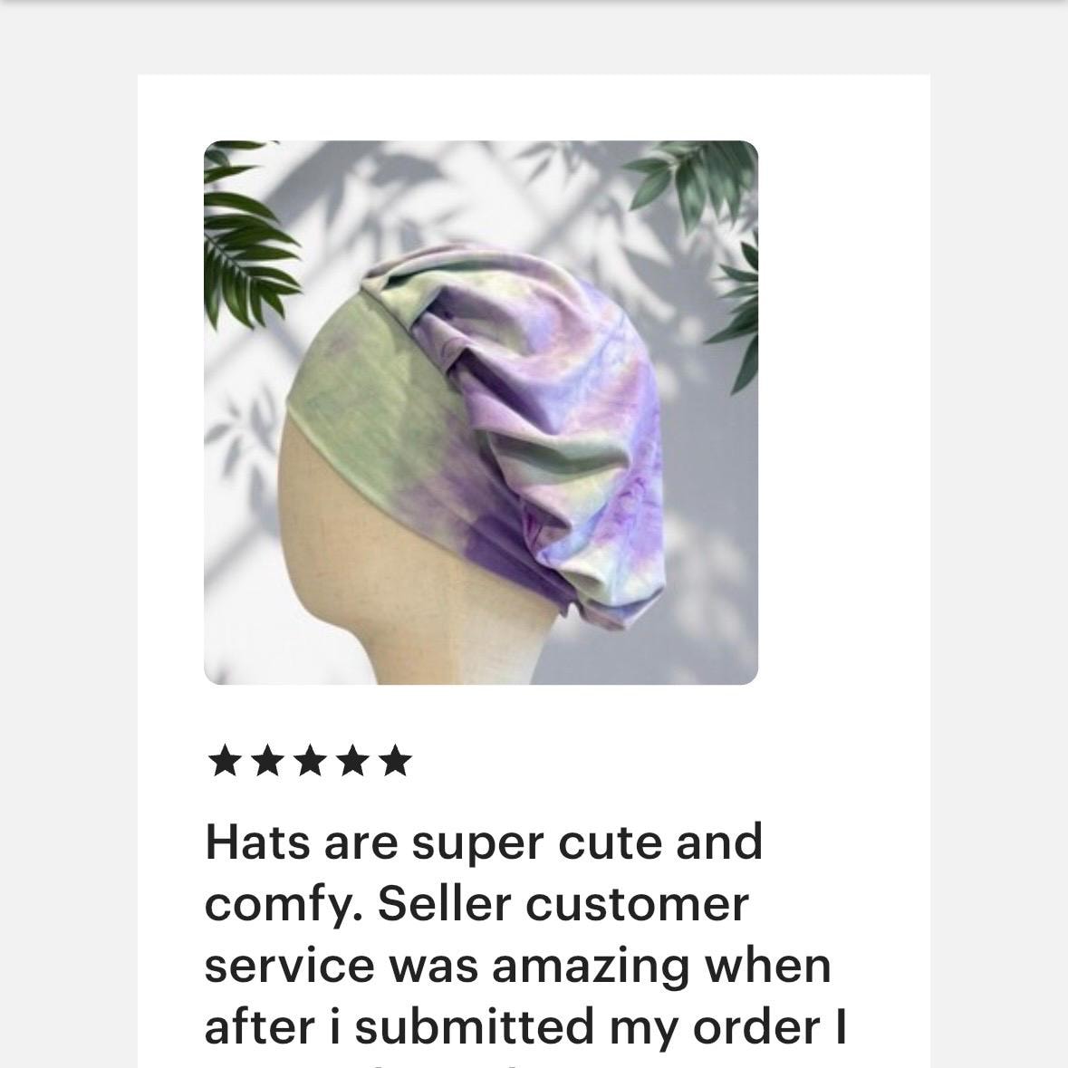 Black Floral Scrub Cap Hat, Soft Stretchy Headband Style Euro Cap, OR Hat