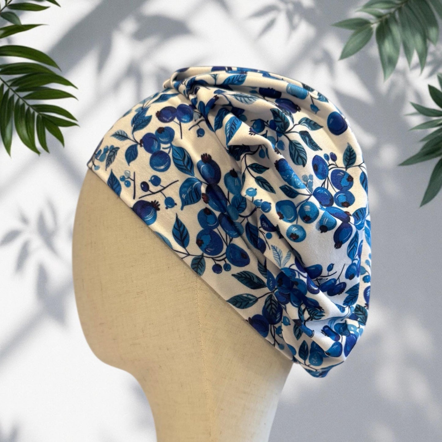 Blueberry Scrub Cap Hat, Soft Stretchy Headband Style Scrub Cap, Euro Cap