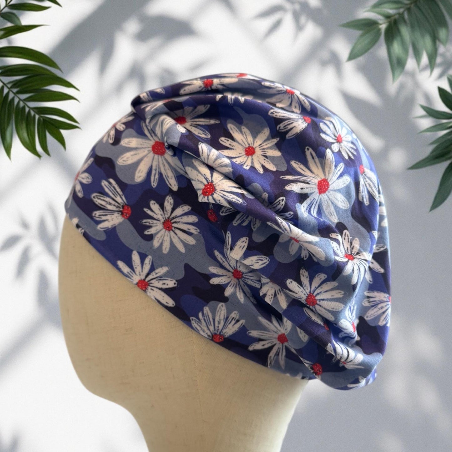 Floral 4th of July Scrub Cap Hat, Soft Stretchy Headband Style Euro Cap, OR Hat