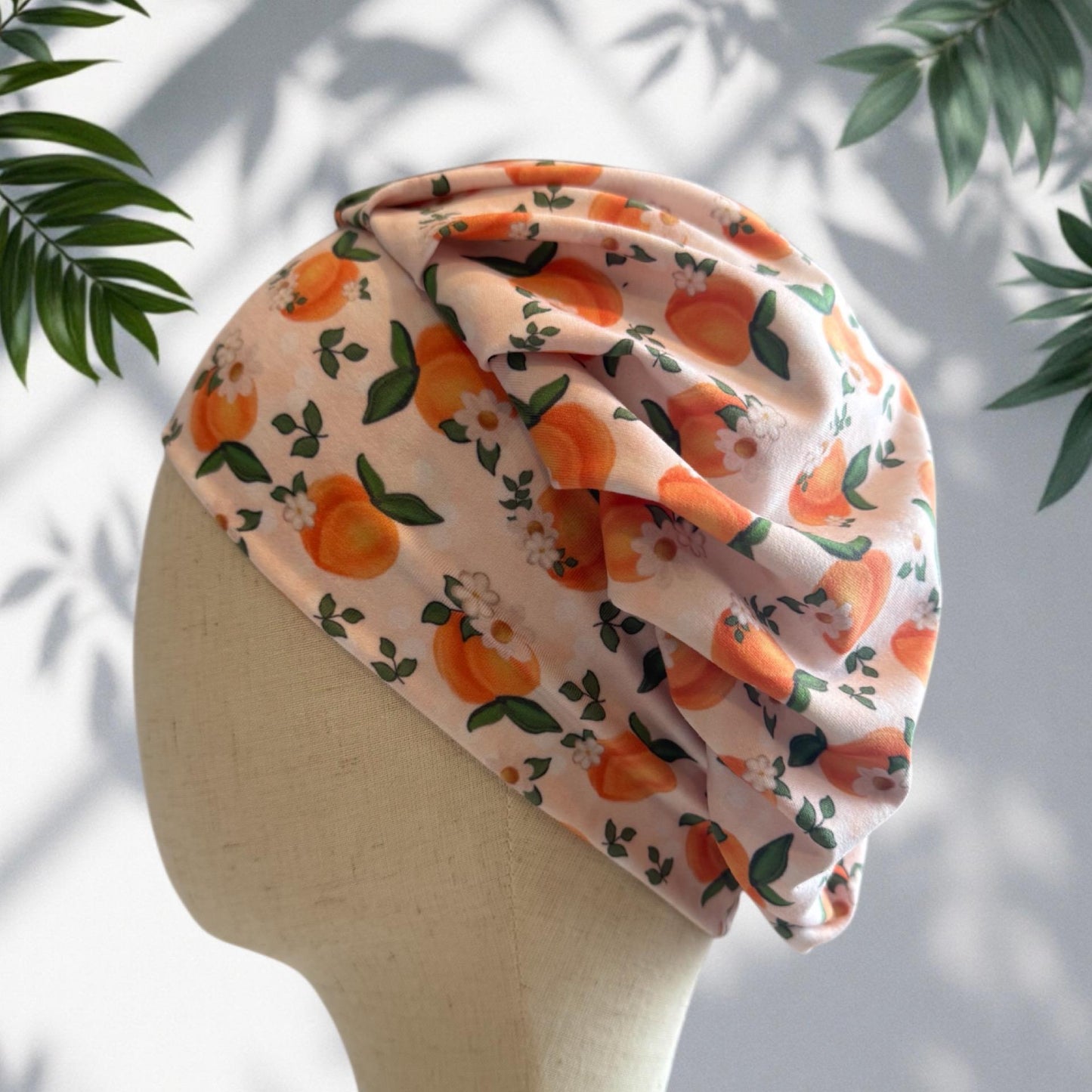 Peach Scrub Cap Hat, Soft Stretchy Headband Style Euro Cap, OR Hat
