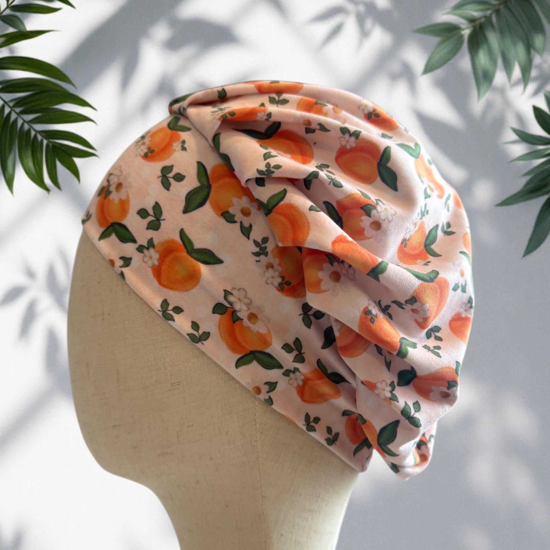 Peach Scrub Cap Hat, Soft Stretchy Headband Style Euro Cap, OR Hat