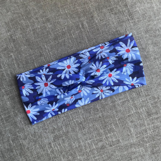 Floral 4th of July Twist Headband, Stretchy Soft Headband
