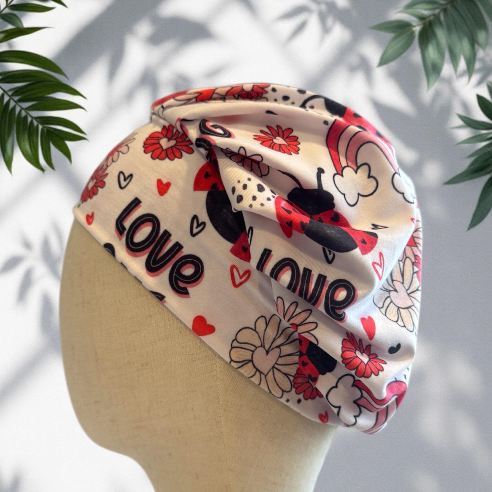 Love Bug Scrub Cap Hat, Soft Stretchy Headband Style Euro Cap, OR Hat