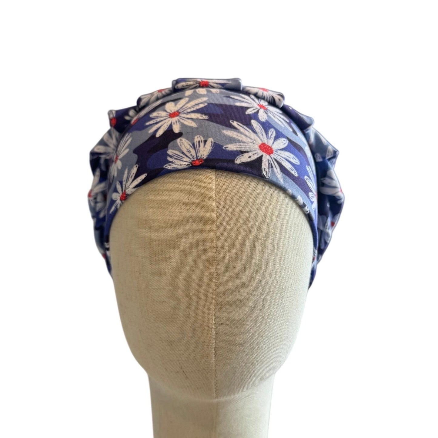 Floral 4th of July Scrub Cap Hat, Soft Stretchy Headband Style Euro Cap, OR Hat