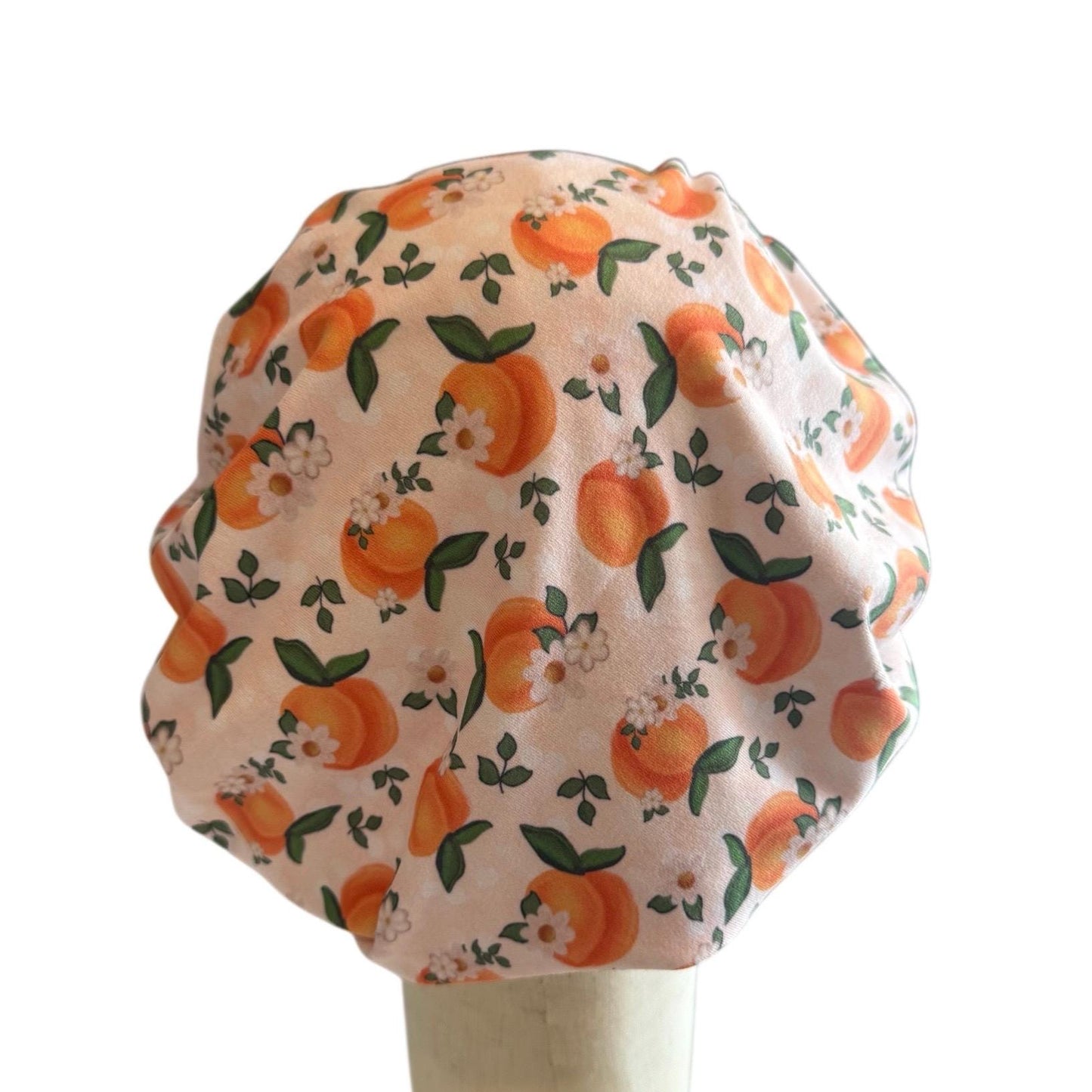 Peach Scrub Cap Hat, Soft Stretchy Headband Style Euro Cap, OR Hat