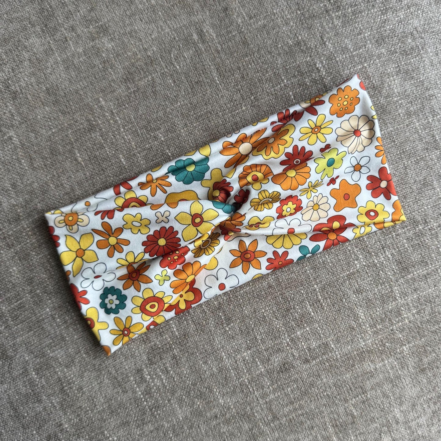 Boho Floral Twist Headband, Stretchy Soft Headband