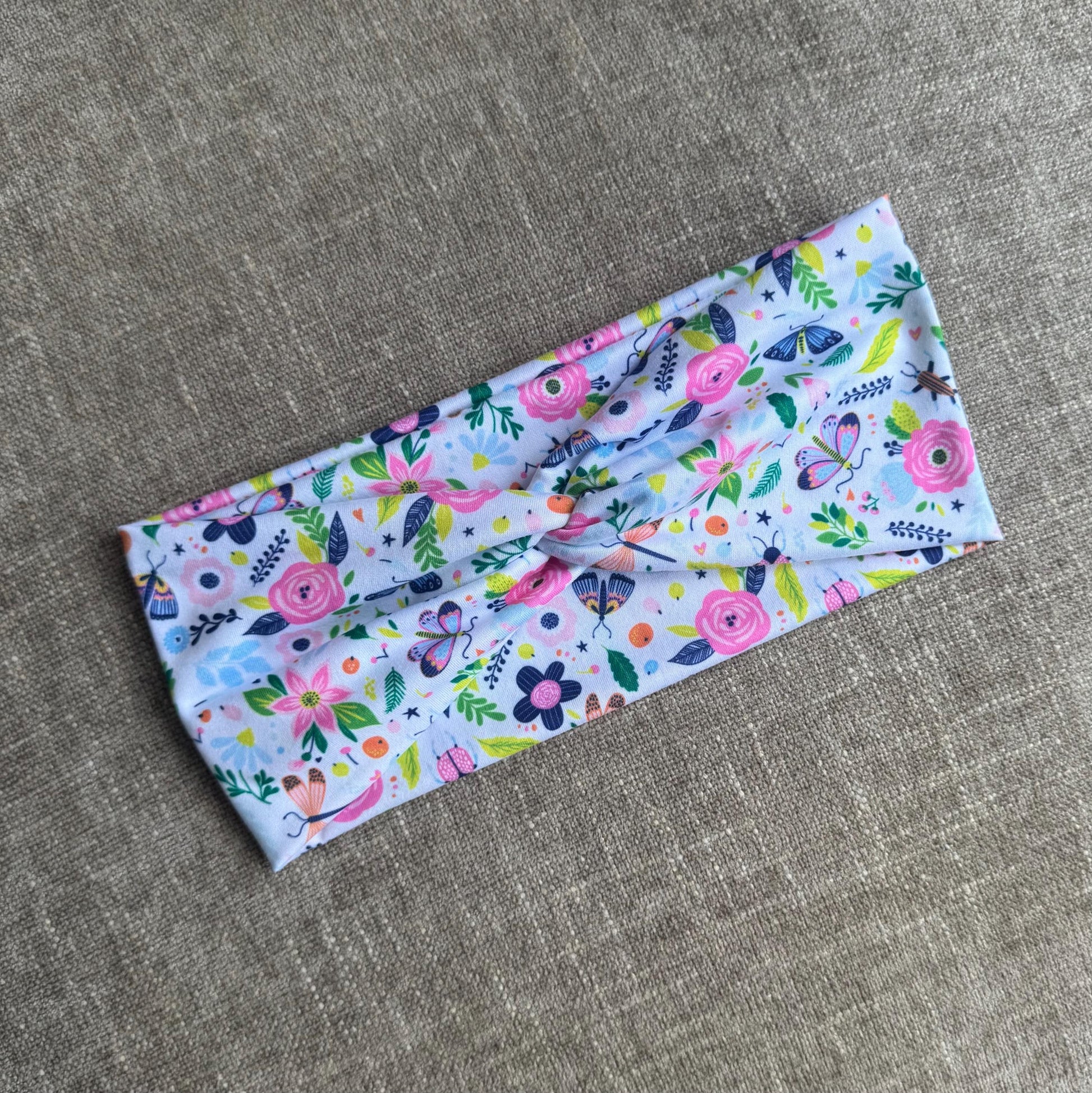 Spring Floral Twist Headband, Stretchy Soft Headband