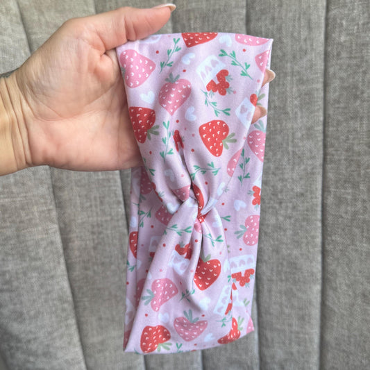 Strawberry Twist Headband, Stretchy Soft Headband